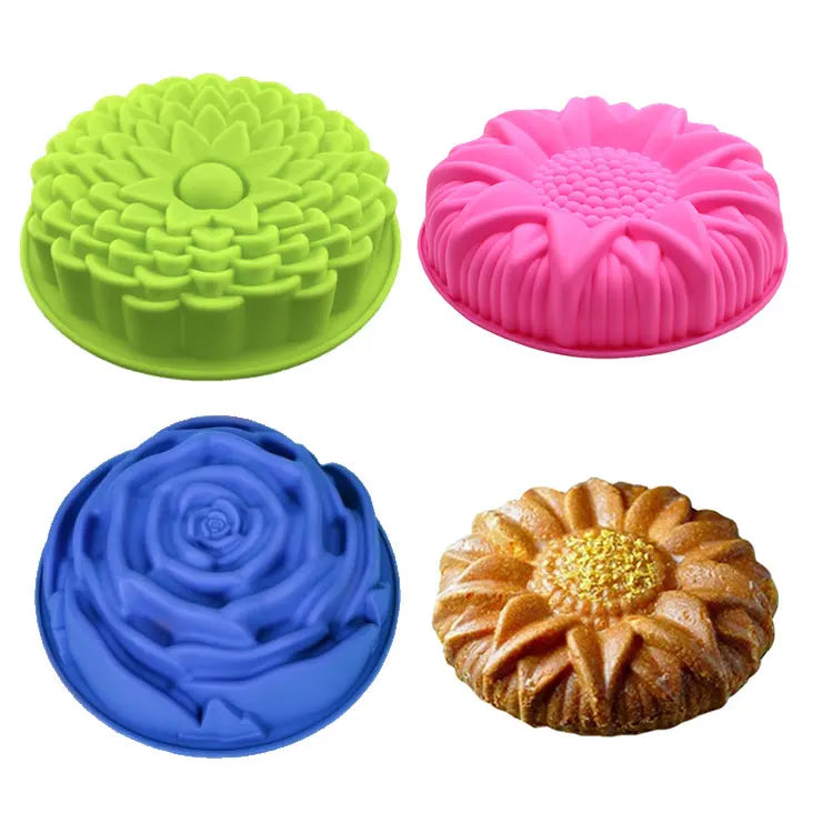Many Designs Can Chose-Flower Shape Food Grade Silicone Bakeware Pan Molds Silicone Cake Molds