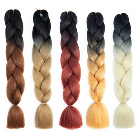 YASIN Jumbo Hair Braid Crochet Heat Resistant High Temperature Synthetic Fiber 24 Inch Dyed Non-Remy African Braided Single Weft