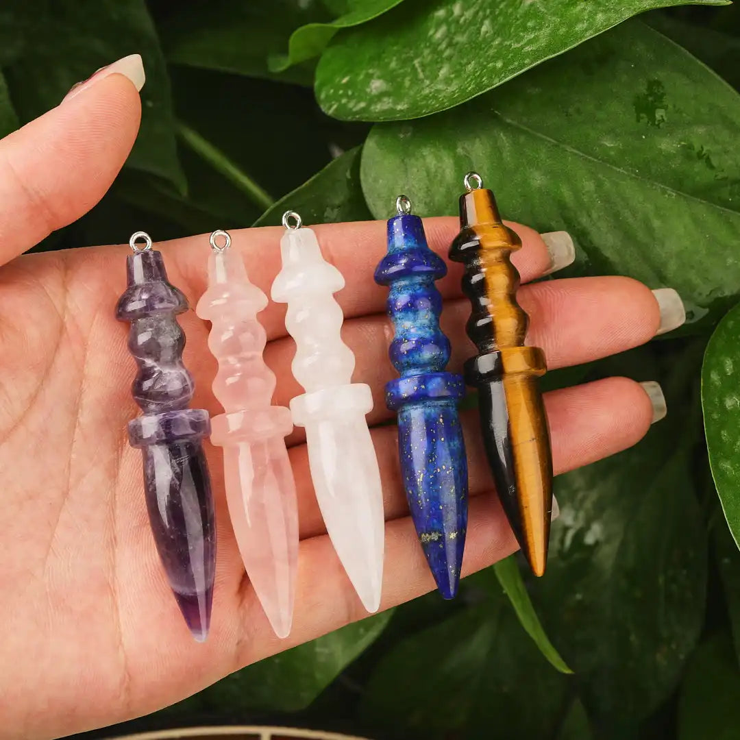 Healing Crystals Dowsing Pendulum Pendant Polished Copper Alloy Divination DIY Children's Women Men Jewelry Wholesales