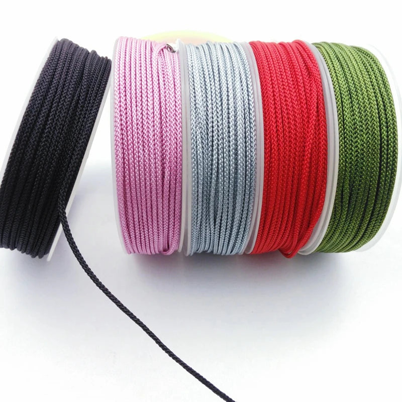 Round Rope Line Hand String Rope 1.5mm  Cotton Mambo Hand Chain Rope Nylon Thread Bracelet for Women Beaded Wear