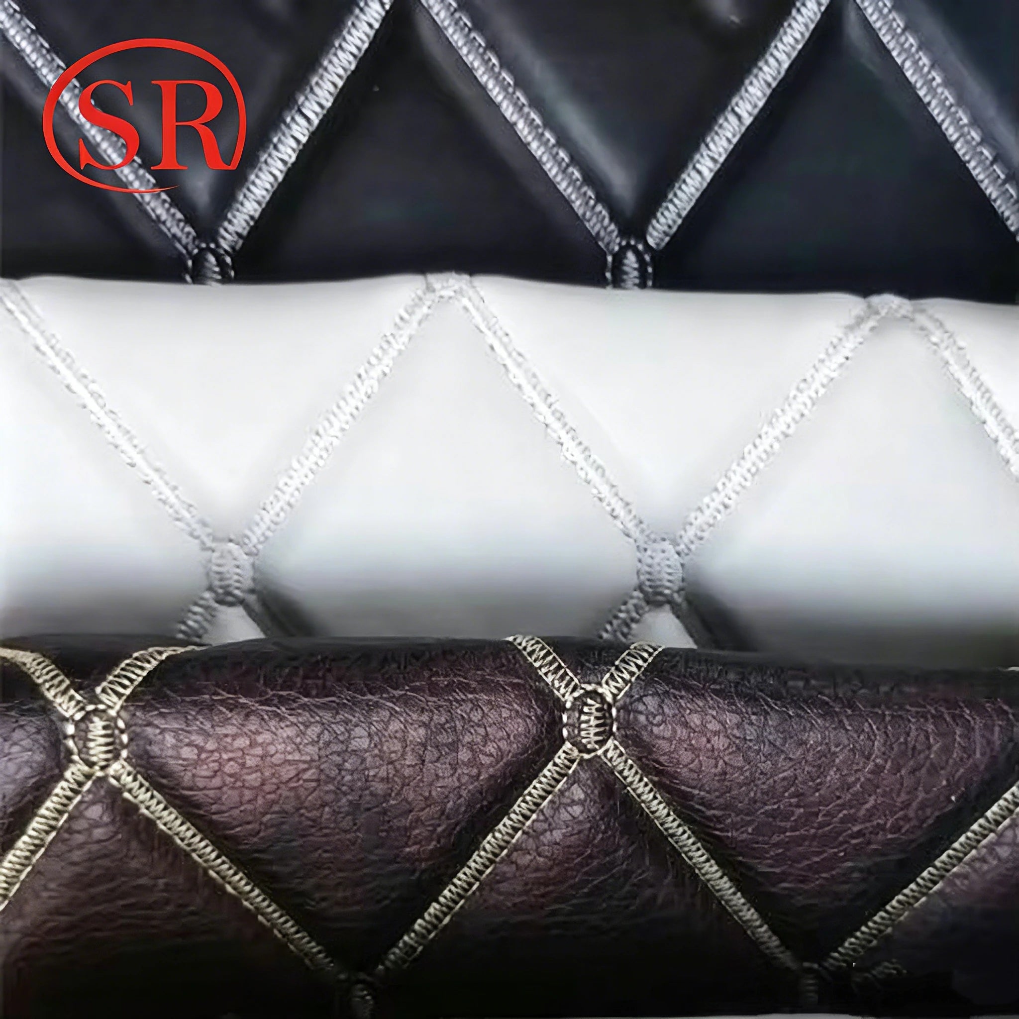 Factory Price Custom Embossed Embroidered PVC Synthetic Leather for Car Seat Cover Bag Ornament Making
