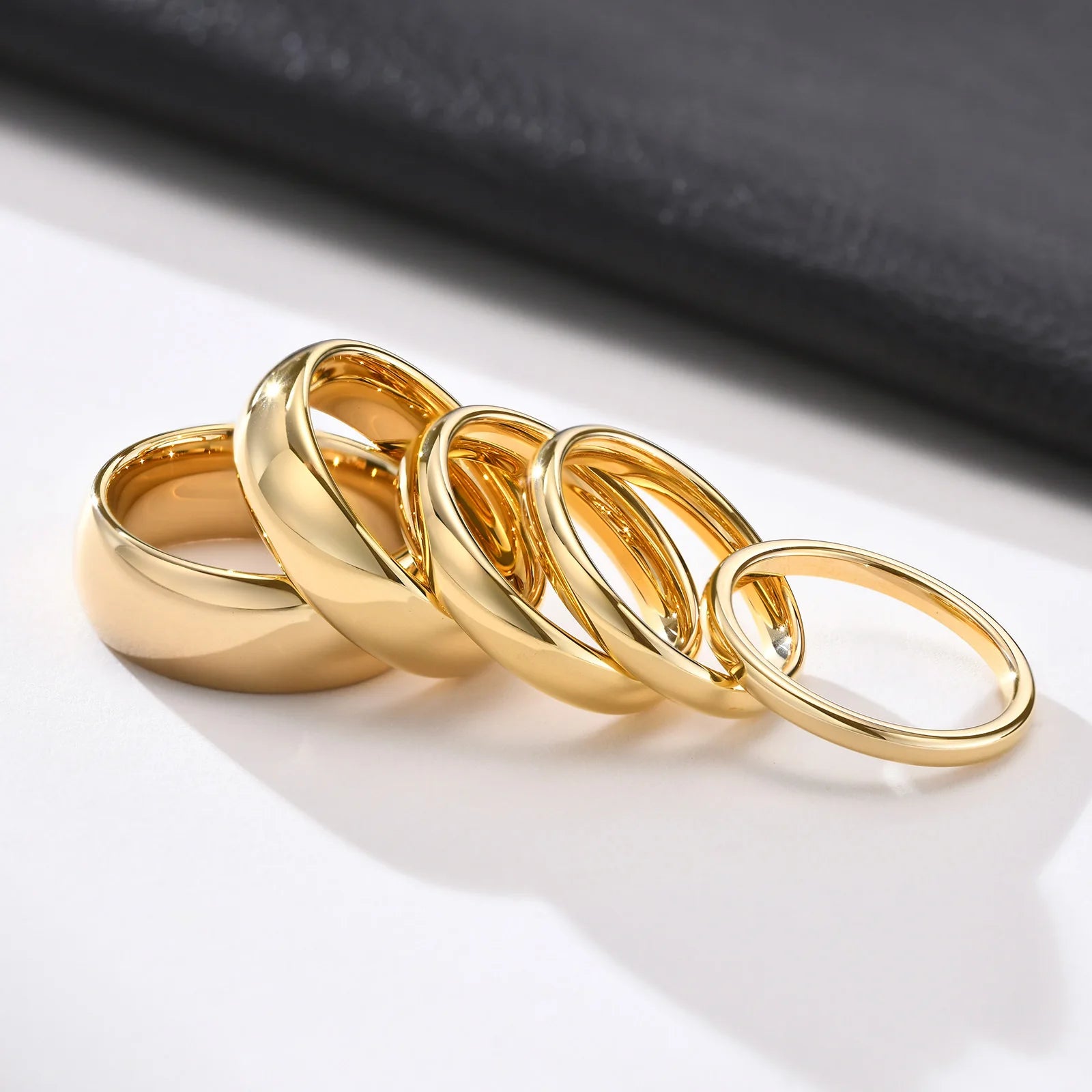 Simple Style Different Size Men's and Women's Smooth Ring Tungsten Steel Couple Ring Fine Pair Ring