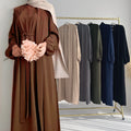 Wholesale New Arrival Muslim Women Dresses Turkey Dubai Islamic Clothes Solid Color Khimar Jilbab Abaya 2 Piece Set