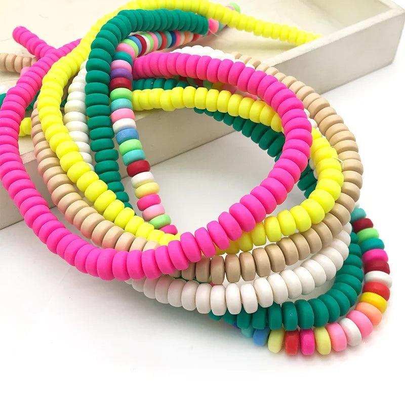 Hot Selling Jibaizhao 4 7mm Mixed Color Circular Polymer Clay Beads DIY Earrings Jewelry Making Bracelet Accessories Loose Batch