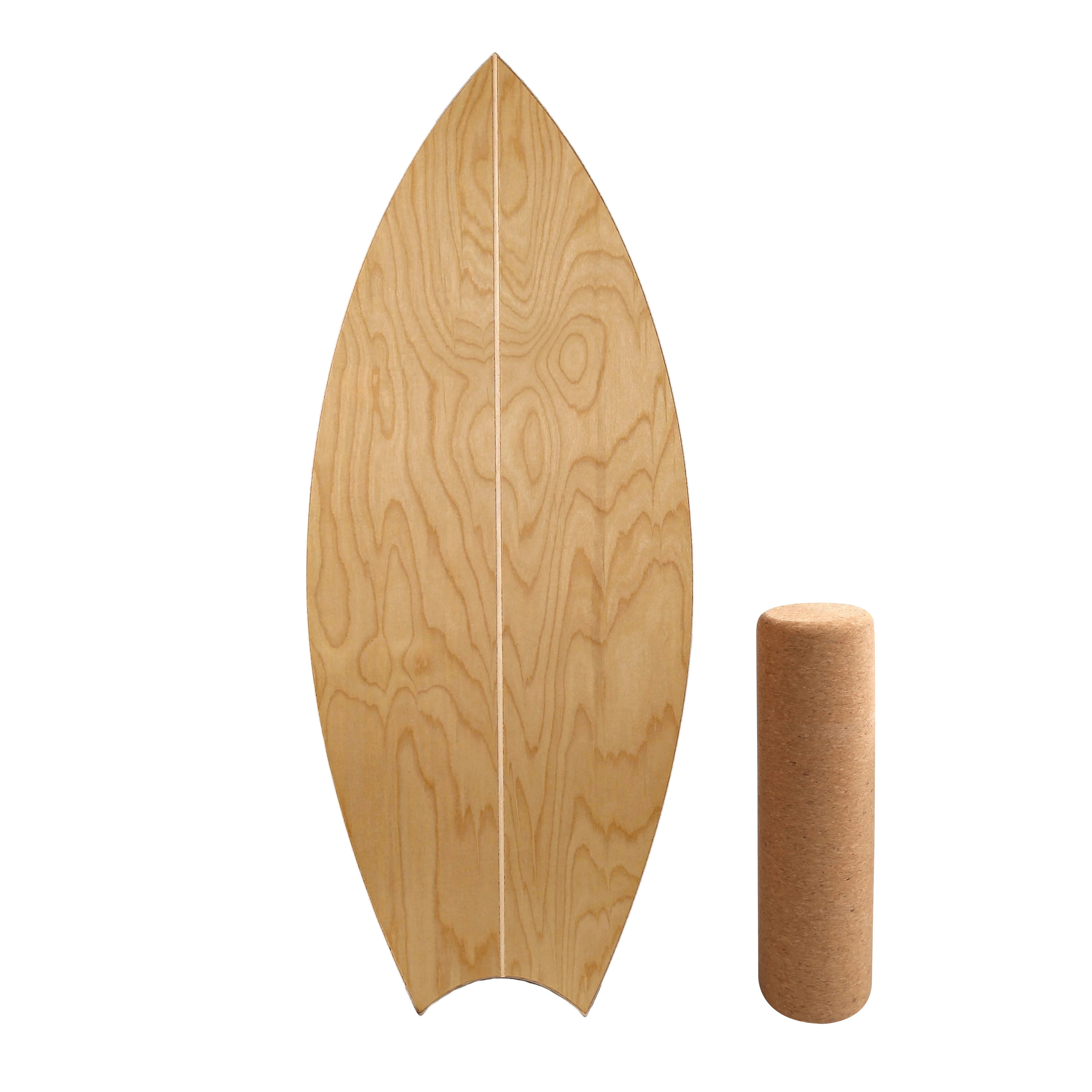 Eco-Friendly Birch Wood & Cork Slant Board for Comprehensive Fitness Exercise Balance Training-Portable Non-Slip Stable Design