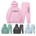 Winter Fleece Tracksuit Hoodie and Sweatpants Set 100% Cotton Casual Breathable Unisex