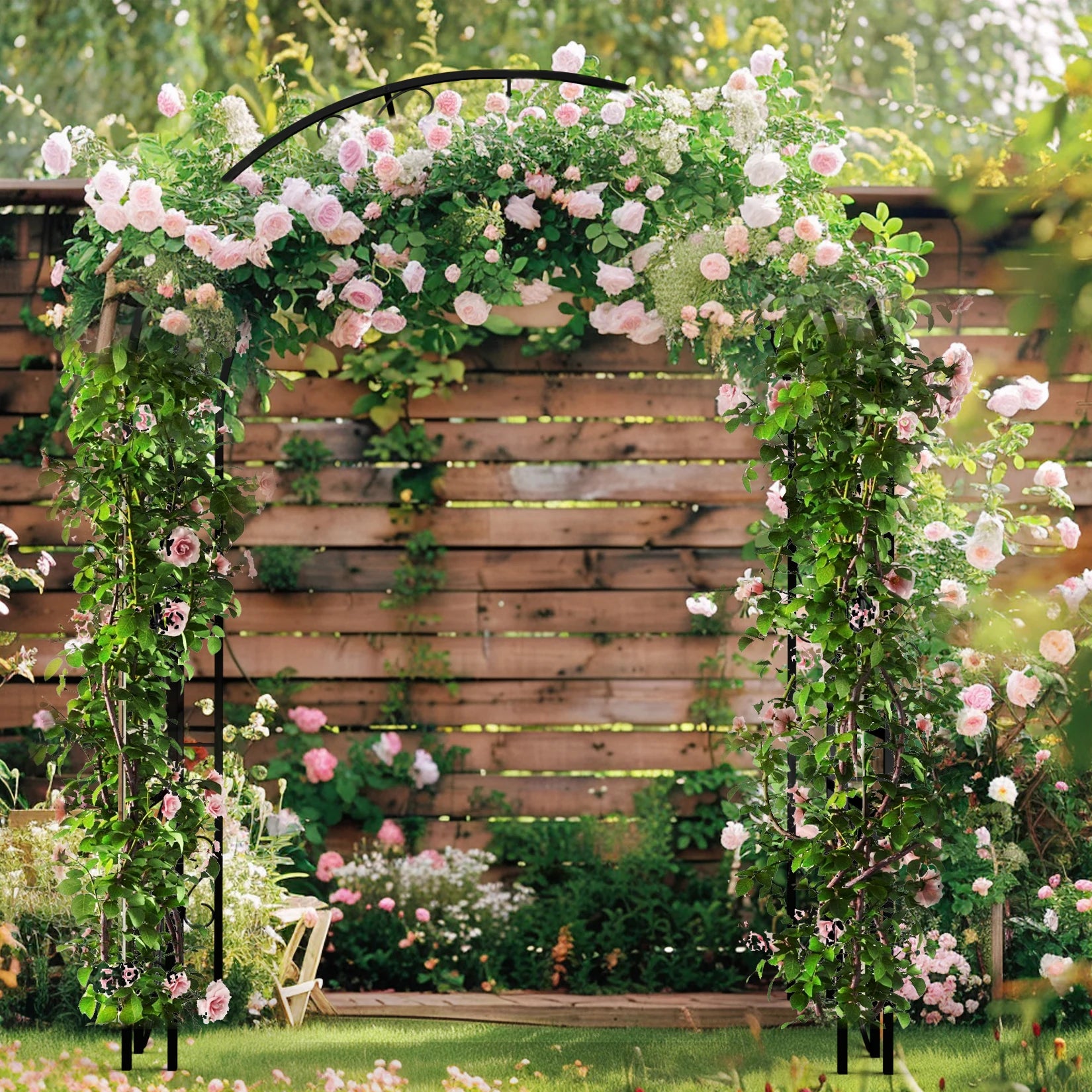 Garden Arch Sturdy Metal Arbor Trellis for Climbing Plants