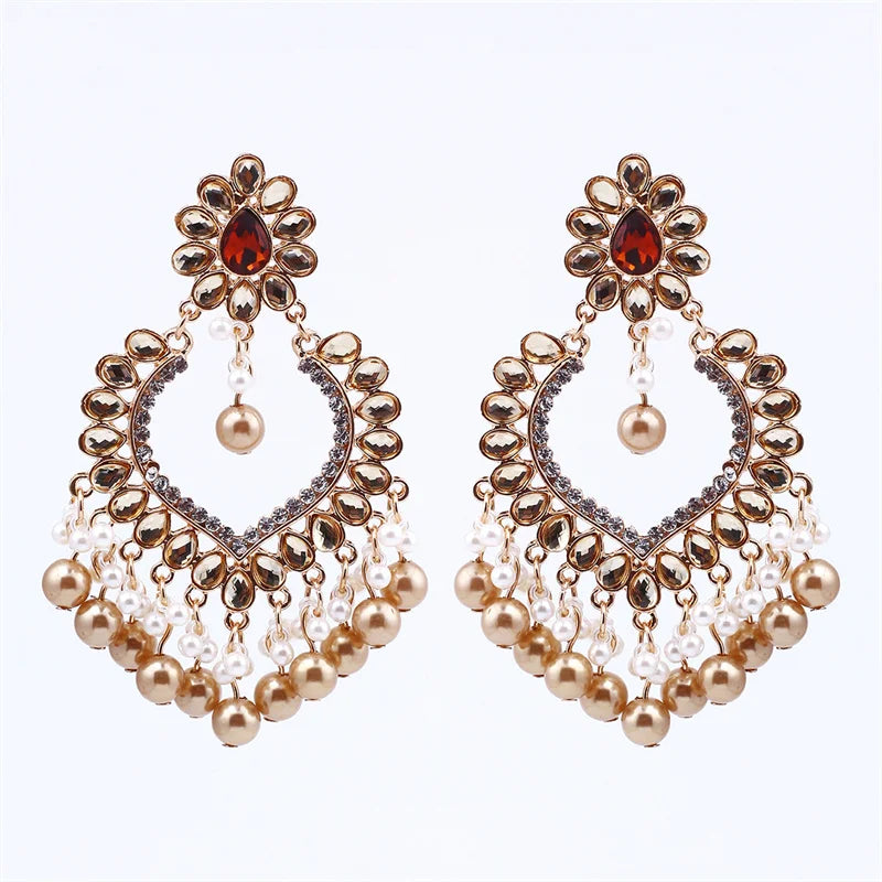 Wholesale Indo Western Meenakari Earring With Mehndi Plating in Artificial Jewellery