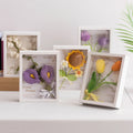 Hand-Crafted Simulation Woven Bouquet Picture Frame for Christmas an Exquisite Gift Featuring Rose and Sunflower Crochet Flowers