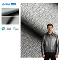 PFAS FREE Classical Lychee Pattern Elastic Faux Leather Soft Poly Backing Synthetic Leather Fabric Eco-Friendly Ready Goods
