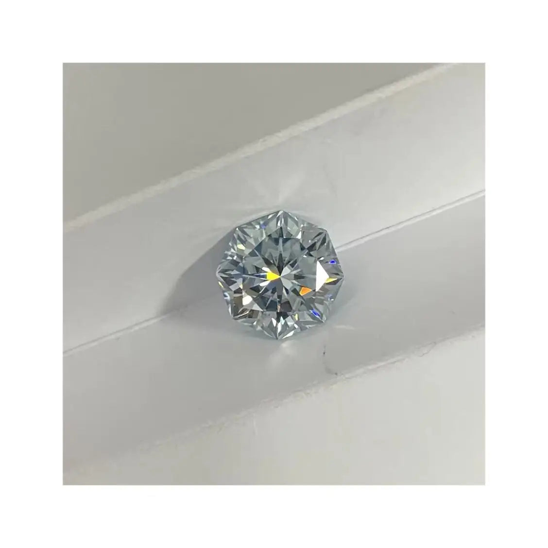 HQ GEMS 6.5x6.5mm 8x8mm GRA Certificate Loose Gemstones Octagon Cut Blue Moissanite Diamond
