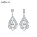 LUOTEEMI Jewelry Exaggerated Big Bridal Wedding Elegant Woman Zircon Vintage Stud 2026 Flower Earrings