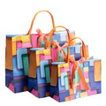 Custom Extra Large Art Paper Shopping Bag Oil Painting Graphic Design for Boutique and Supermarket Promotion