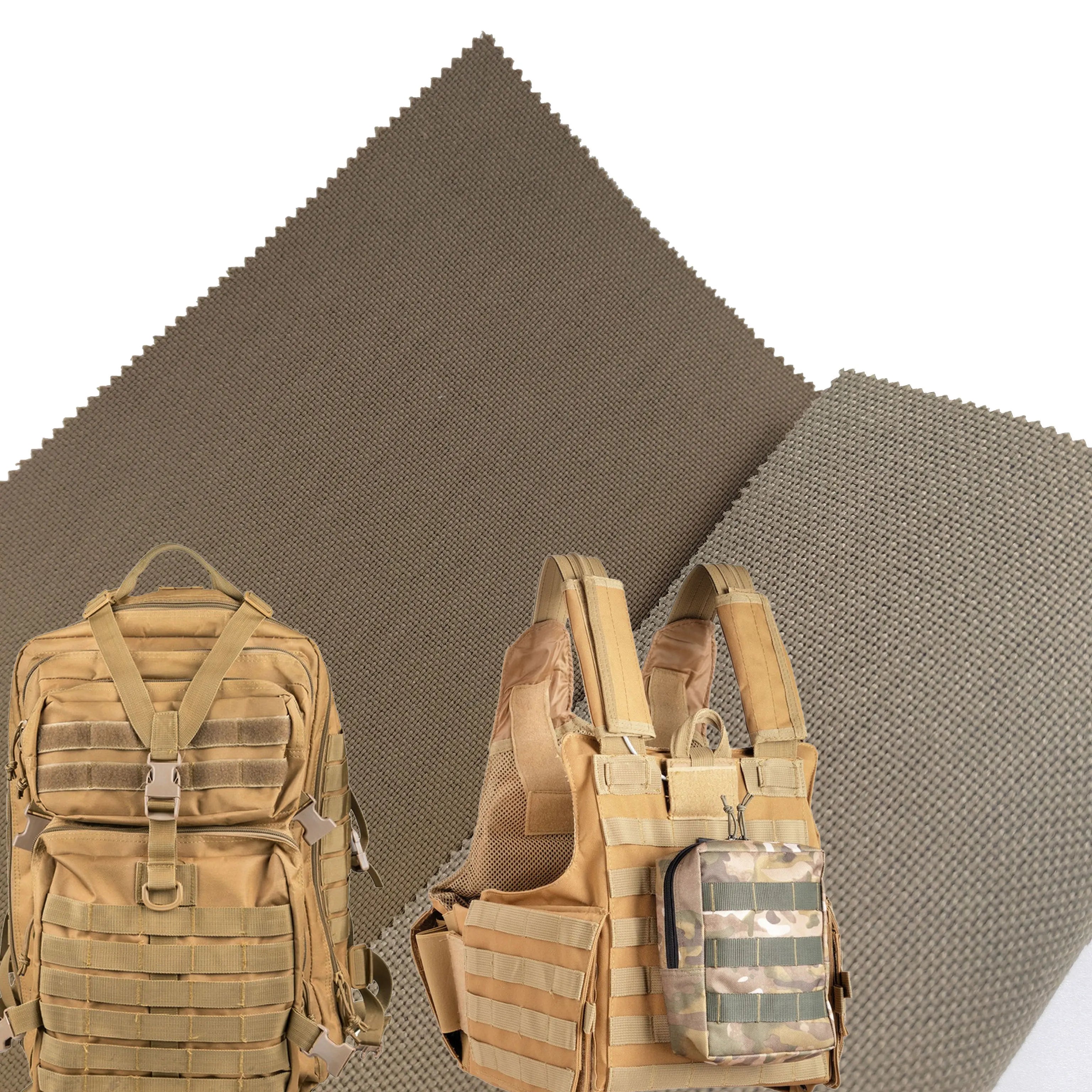 Camouflage Coyote Brown 1000D Laminated Cordura Fabric Bonded 500D Abrasion Resistant PU Coated Woven Bag Garment for Girls