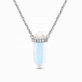S005 Hexagonal 925 Sterling Silver Necklace Natural Moonstone Necklace Women