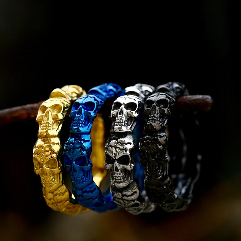 SS8-373R Steel Soldier Hot Selling Stainless Steel Punk  Fashion Jewelry Skull Ring Skeleton Hand Skull Ring