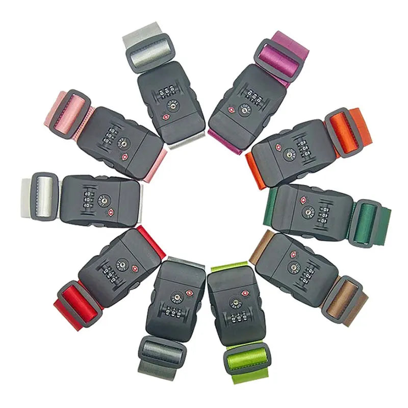 Adjustable TSA Lock Password Strap Classic Vintage Style Portable Combination Buckle Luggage and Cargo Belt