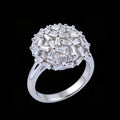 Bulk Feminine Statement Jewelry Wholesale Customizable 925 Sterling Silver Cubic Zirconia Cluster Ring for Women