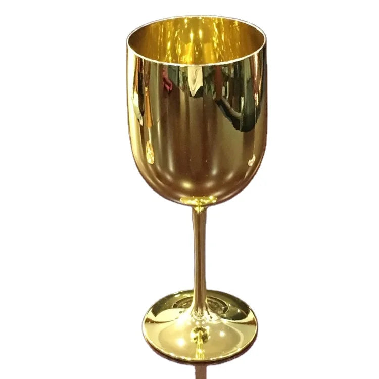 High Quality Electroplating Unbreakable Wine Glasses Rose Gold Plastic Wine Glass