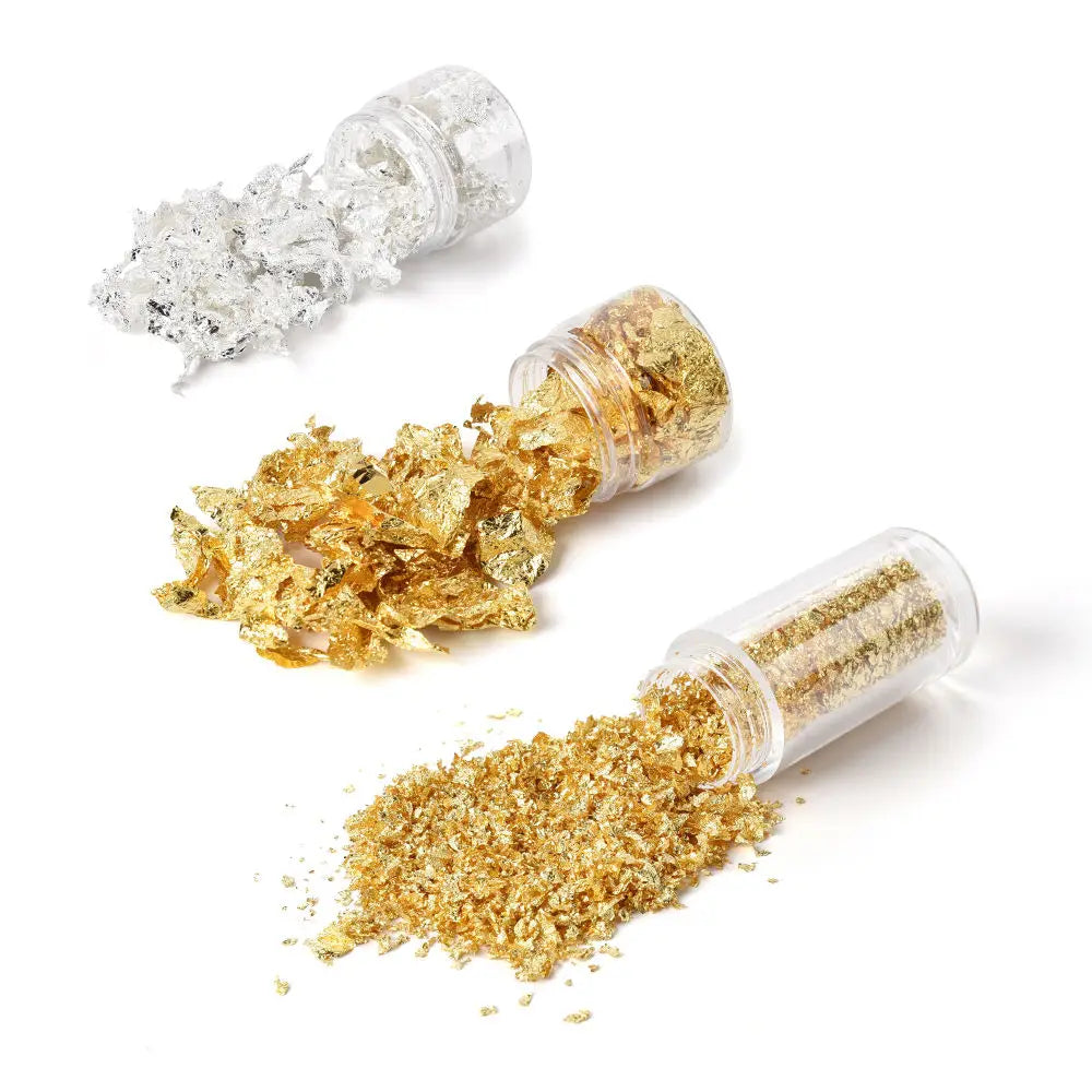 High Quality 1G 2G 5G 24K Gold Leaf Flakes Hot Product Gold Foil for Nail Art Diy Decoration