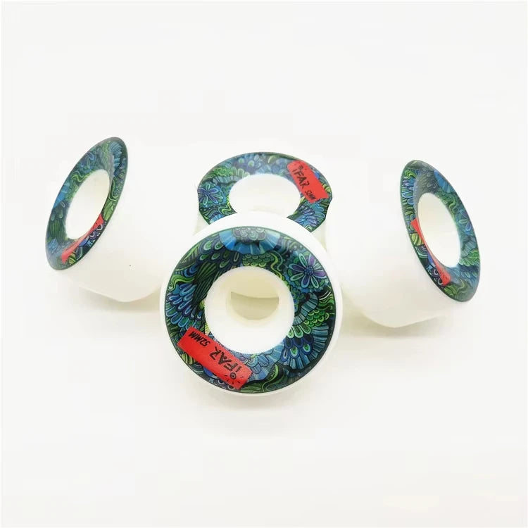 Wholesale 52 53 54 56 58mm Conical 101A Custom Skateboard Wheels With Printed Artwork