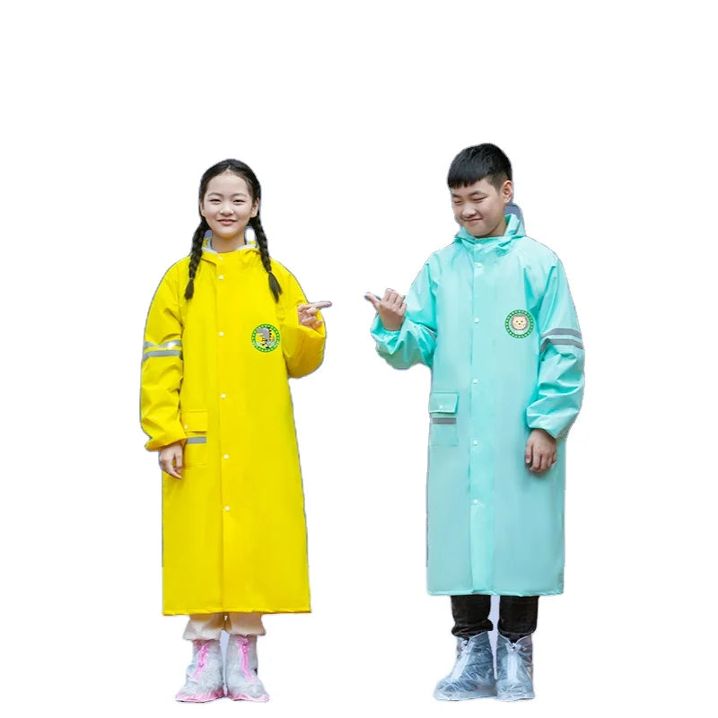 Wholesale College Style HD Transparent Brim Waterproof Girls Backpack Raincoat for Outdoor Tour