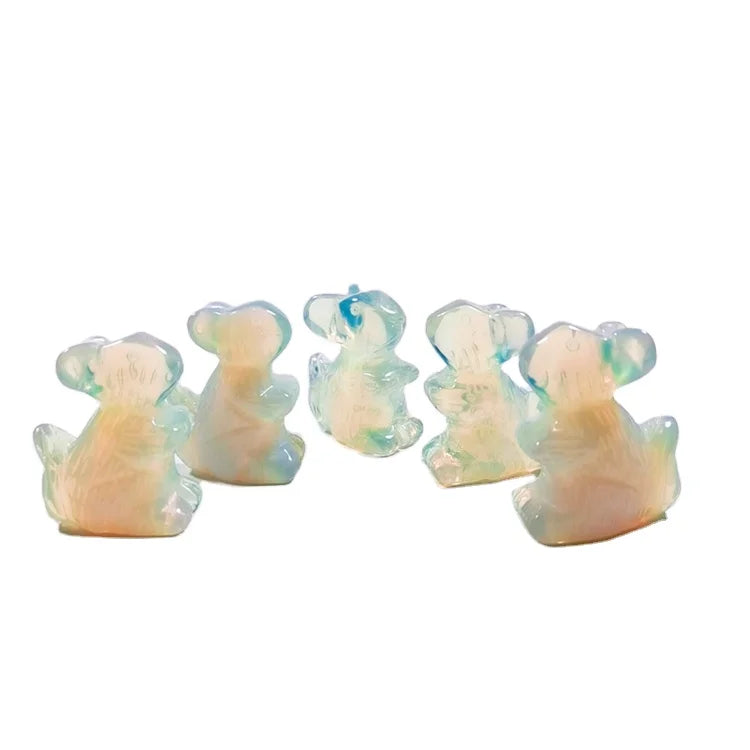 HZ Crystal Mix Gemstone Cute Animal Carved Crystal Agate Squirrel for Decoration