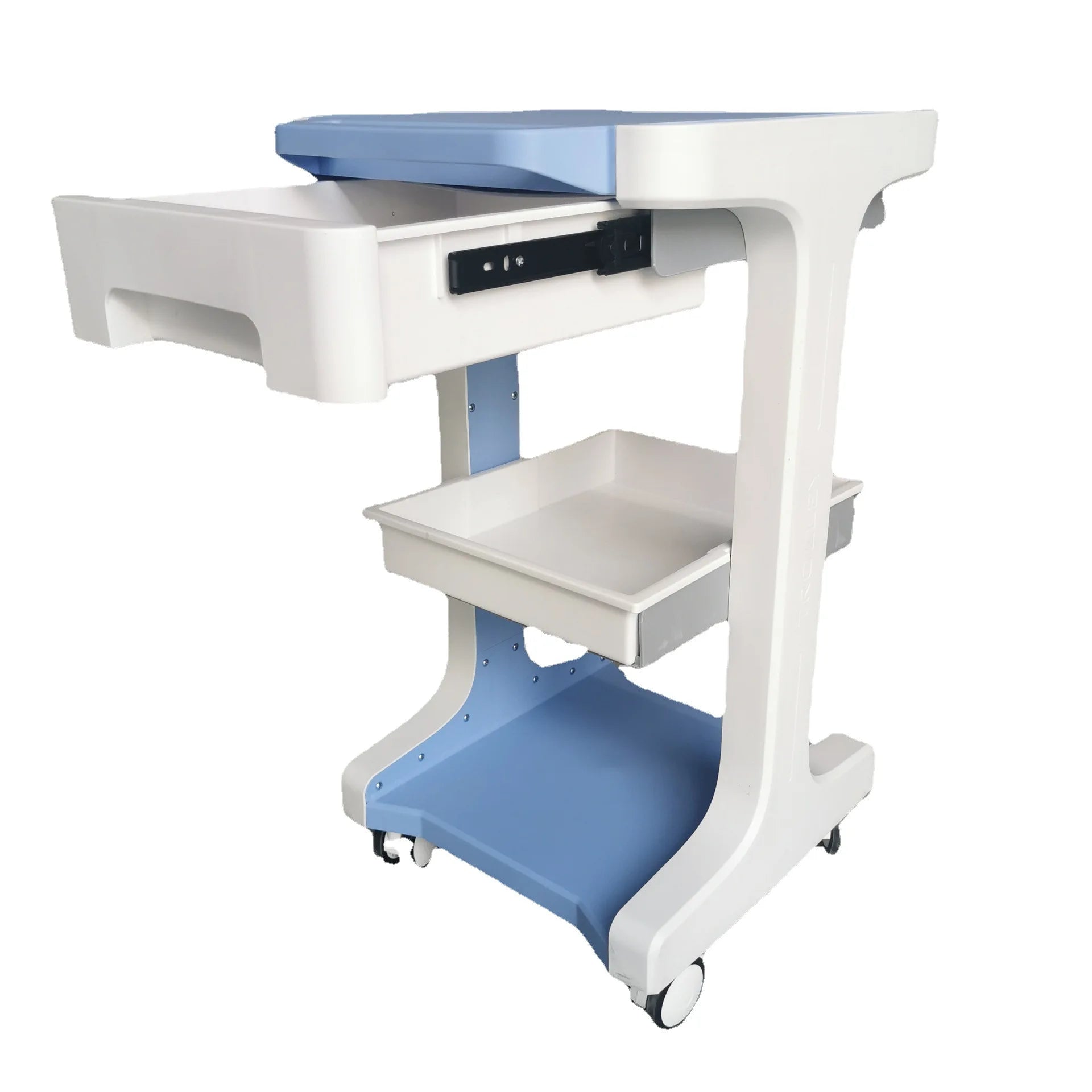 ABS Multi-functional Dental Beauty Instrument Clinic Mobile Cart Shelf With Drawer Tool Cart Beauty Salon Trolley