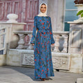 Muslim Dress Fashion Floral Abaya Plus Size Women's Printed  Long Skirt Ankle Length Dubai Islamic Clothing  Women Maxi Dress