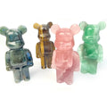 Natural Bear Healing Stones Crystals Carving Craft Rose Quartz Bear for Decoration