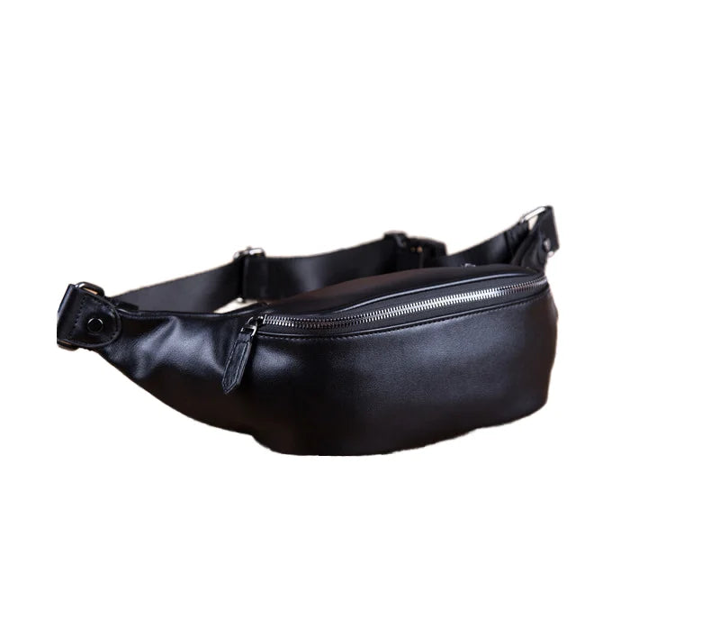 Unisex Custom PU Leather Fanny Pack Men's & Women's Fashion Zipper Closure Outdoor Sports Travel & Motorcycle Belt Bag Wholesale