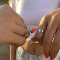 2pcs/set Adjustable Open Heart Magnetic Ring Men Women Couple Love Jewelry Main Material Alloy