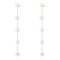Factory Direct High Fashion Long Tassel Natural Freshwater Pearl Earrings Custom Jewelry Gifts