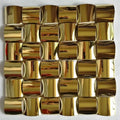 3D Golden Color Polished Irregular Stainless Steel Metal Mosaic Bathroom Kitchen Waterproof Mosaic Tiles