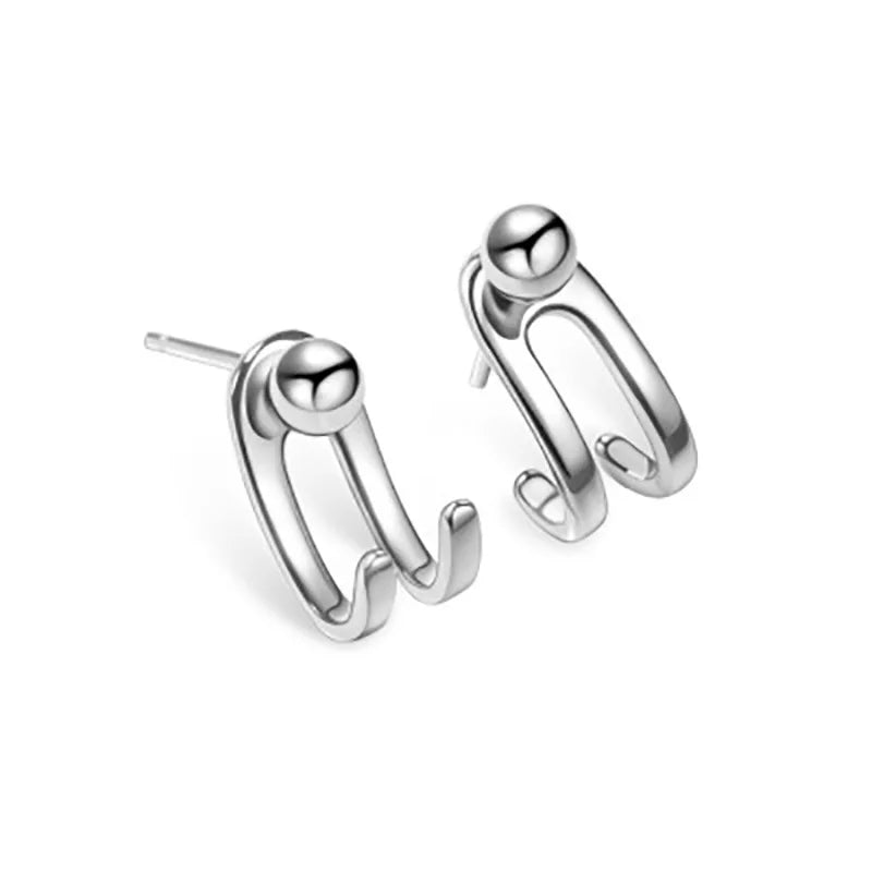 925 Sterling Silver Earrings Bead Stud Earring Women Anniversary Engagement Jewelry Gift