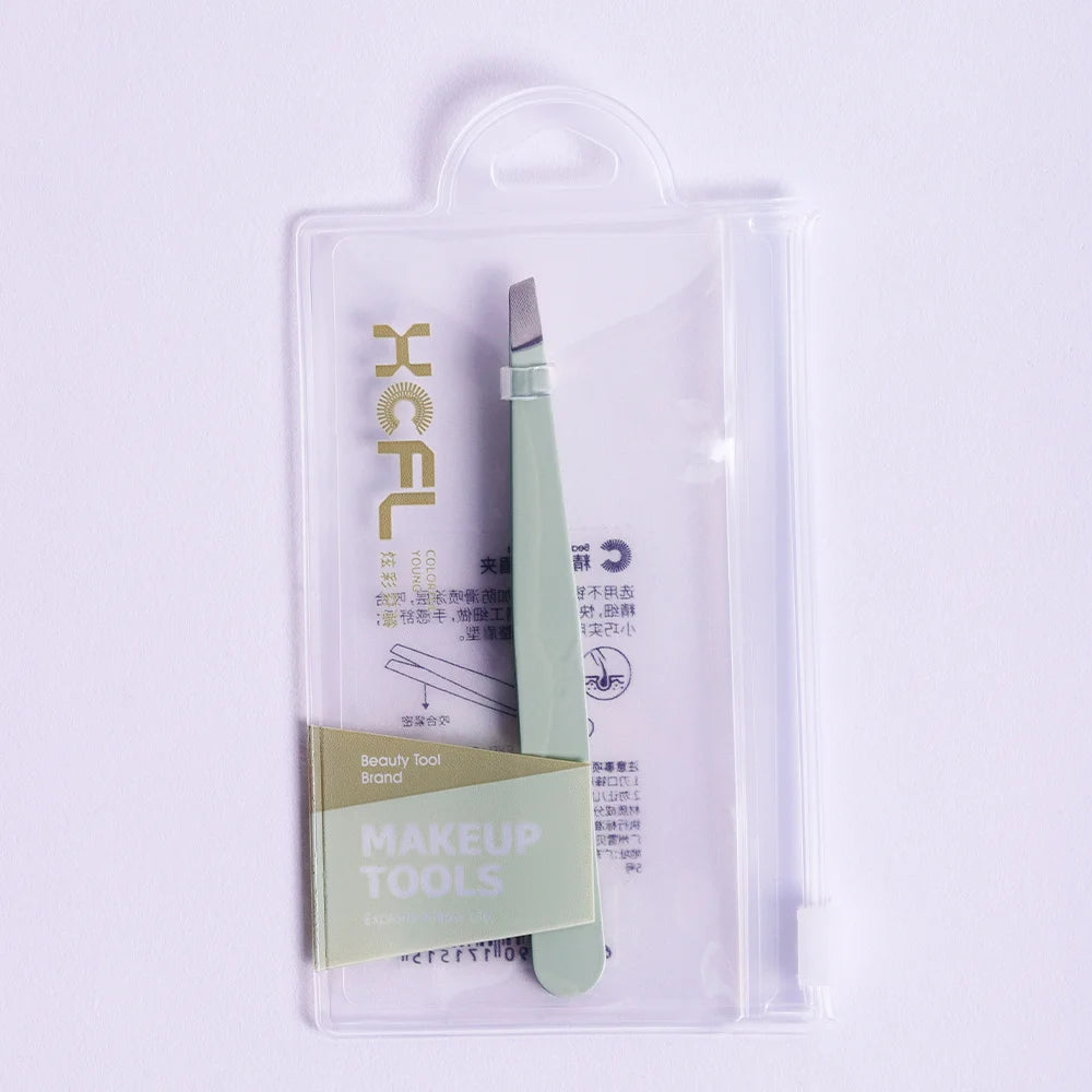 SBELLE Tweezers Slanted Stainless Steel Eyebrow Tweezers