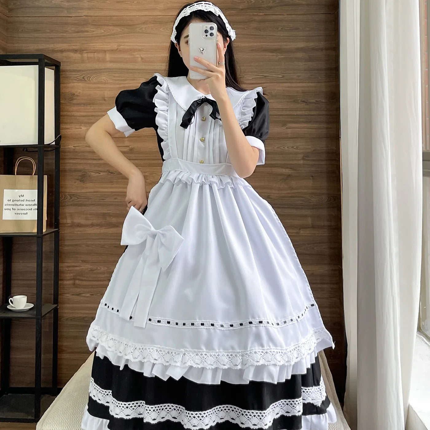 Traditional Maid Long Skirt Short Sleeve Dress Pseudo-mother British Butler Cosplay Day Uniform Cute