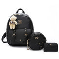 2024 New Hot Fashion Women's PU Backpack Three-piece Set Women's Shoulder Bag Purse Women's Backpack