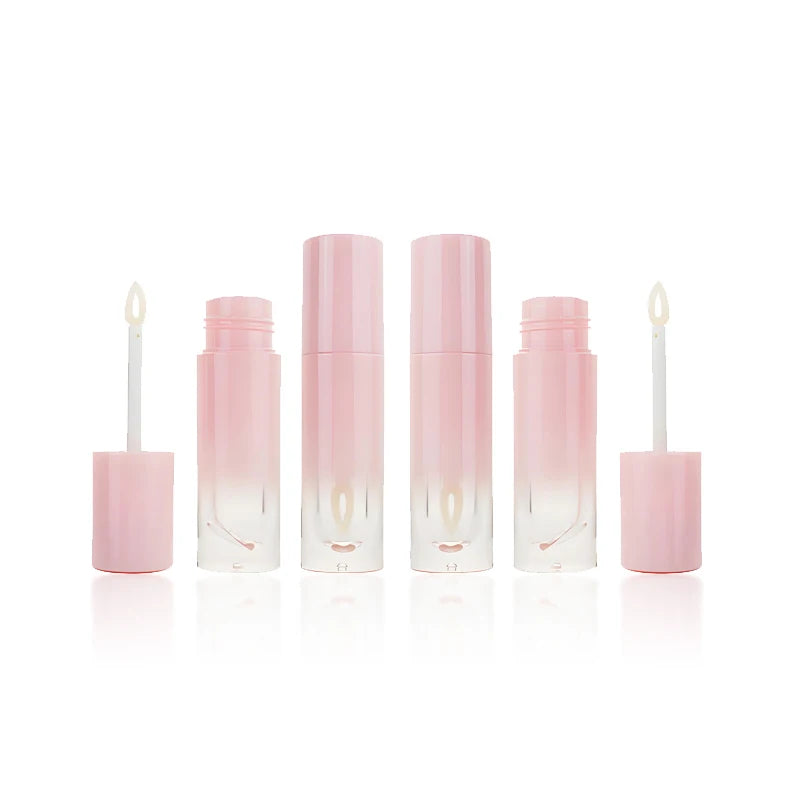 4ml Empty Mini Lip Gloss Tubes Round Gradient Color Pink Liquid Lipstick Tube Cosmetic Packing Bottle With Brush