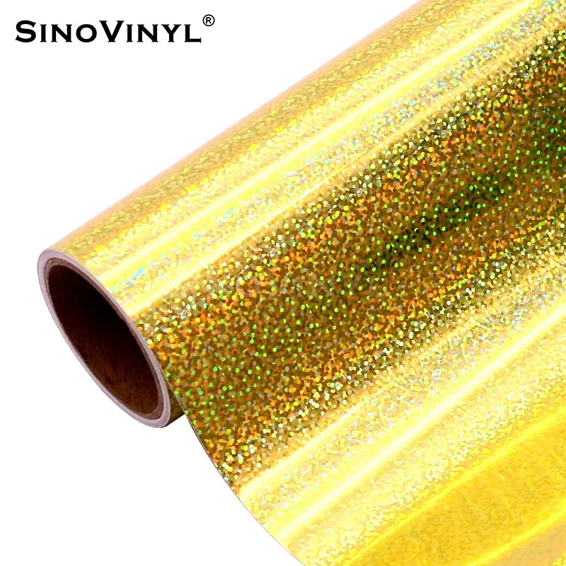 Wholesale Holographic Sparkle Dots Gold Vinyl Cutter Home DIY Cut Adhesive Vinyl Sheets