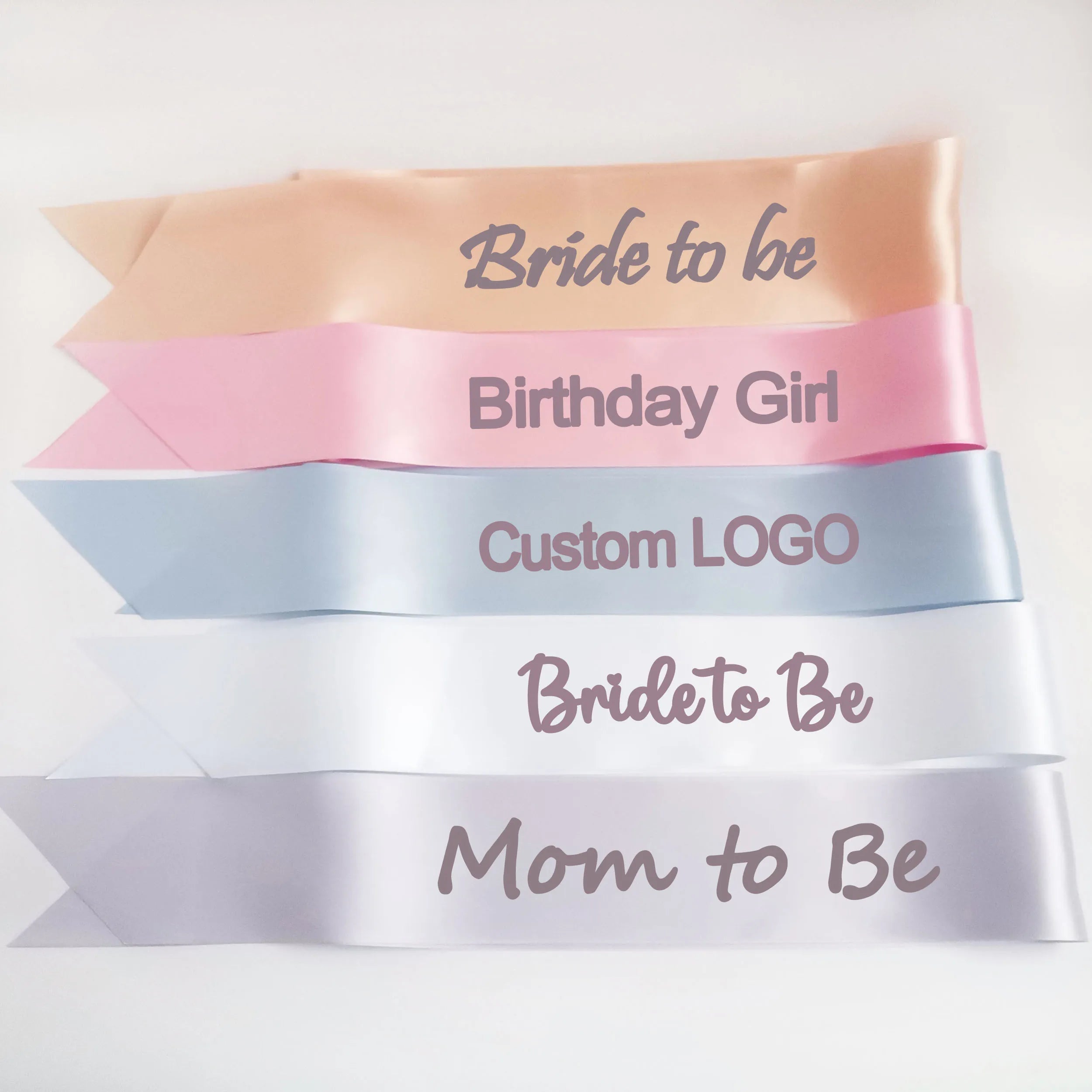 Ychon High Quality Luxury Custom Logo Double-Sided Sashes Waterproof Durable Birthday Girl Sash Bride Mom Party Party Accessory