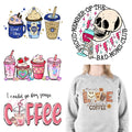Wholesale Custom but First Coffee Designs Logo Printing Leopard Coffee Cups DTF Heat Transfer Sticker for Clothes