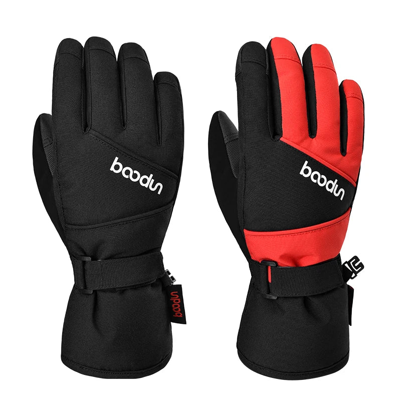 HBG 1383 Ski Gloves for Kids Keep Warm Waterproof Windproof Snowboard  Non-slip Snow Glove
