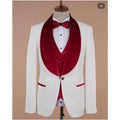 Fashion Men Suits Jacquard Velvet Shawl Lapel Vest Custom Made Costume Homme Wedding Groom Prom Terno Masculino Slim Blazer 3 Pc