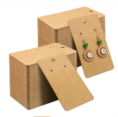 Earring Display Card Blank Kraft Paper Tags with Custom Size & Shape CMYK/Pantone Colors Custom Logo for DIY Jewelry Packaging