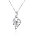 Elegant 925 Sterling Silver Link Chain Fine Jewelry Necklace with Moissanite Pendant