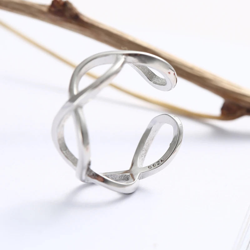 FY-JZ623 Wholesale Simple Design Jewelry Silver Open Adjustable  Cross Rings for Women