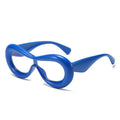 Round Frame Inflated Blue Light Blocking Glasses Custom LOGO Oversized Conjoined Eyeglasses Fashion Women Candy Color Glasses