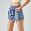 Summer Sports Shorts With Pockets Girls' Quick Drying Running Fitness Pants High Waist Hip Lifting Yoga Shorts Workout Clothing