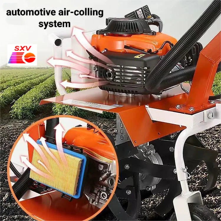 High-Efficient Four-Stroke Gasoline Tiller Multi-Functional Mini Farm Cultivator for Home Garden